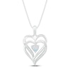 Thumbnail Image 1 of Lab-Created Opal & Diamond Heart Necklace Sterling Silver 18&quot;