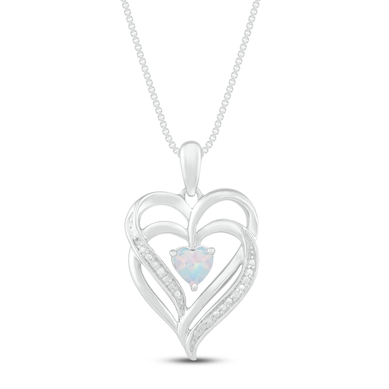 CS-DB Pendants Heart Opal Solitaire Silver Necklaces 