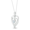 Thumbnail Image 2 of Lab-Created Opal & Diamond Heart Necklace Sterling Silver 18&quot;