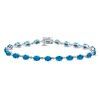 Thumbnail Image 1 of Swiss Blue Topaz Bracelet Oval-cut Sterling Silver