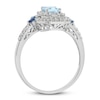 Aquamarine/London Blue Topaz/White Lab-Created Sapphire Ring Sterling Silver