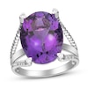 Thumbnail Image 0 of Amethyst & Diamond Ring Sterling Silver