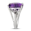 Thumbnail Image 1 of Amethyst & Diamond Ring Sterling Silver