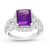 Thumbnail Image 0 of Amethyst & White Lab-Created Sapphire Ring Sterling Silver