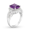 Thumbnail Image 1 of Amethyst & White Lab-Created Sapphire Ring Sterling Silver