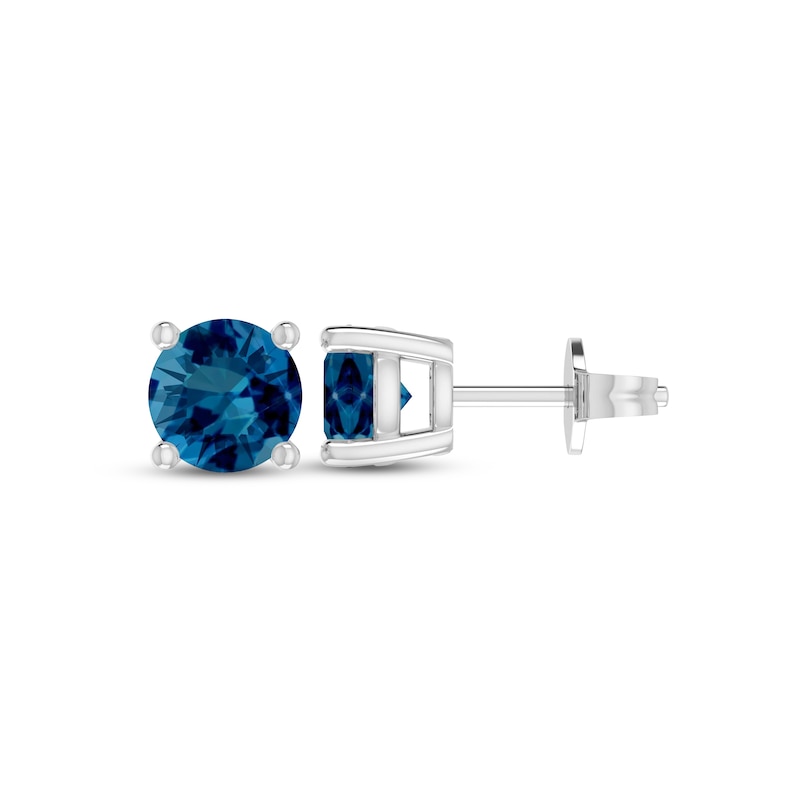 Main Image 1 of London Blue Topaz Solitaire Earrings Sterling Silver