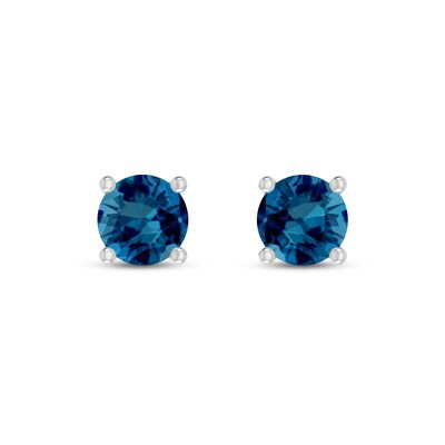 Handmade London Blue Topaz & Sterling Silver Drop Earrings - 1.20 Inches, 925 Silver, Hook