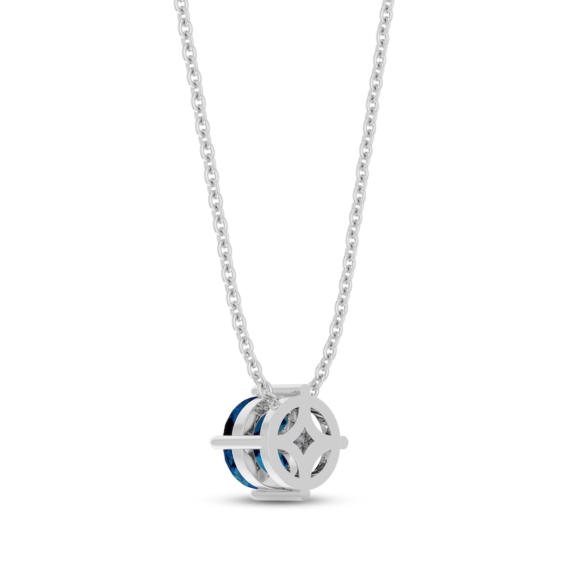 Main Image 3 of London Blue Topaz Solitaire Necklace Round-cut Sterling Silver 18"