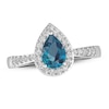 Thumbnail Image 0 of London Blue Topaz & White Lab-Created Sapphire Ring Sterling Silver