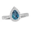 Thumbnail Image 1 of London Blue Topaz & White Lab-Created Sapphire Ring Sterling Silver
