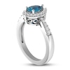 Thumbnail Image 1 of London Blue Topaz & White Lab-Created Sapphire Ring Sterling Silver