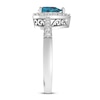 Thumbnail Image 4 of London Blue Topaz & White Lab-Created Sapphire Ring Sterling Silver
