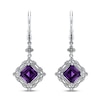 Thumbnail Image 1 of Amethyst & White Lab-Created Sapphire Earrings Sterling Silver