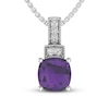 Thumbnail Image 0 of Amethyst & White Topaz Necklace Sterling Silver 18"