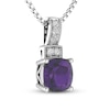 Thumbnail Image 1 of Amethyst & White Topaz Necklace Sterling Silver 18"