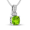 Thumbnail Image 1 of Peridot & White Topaz Necklace Sterling Silver 18"