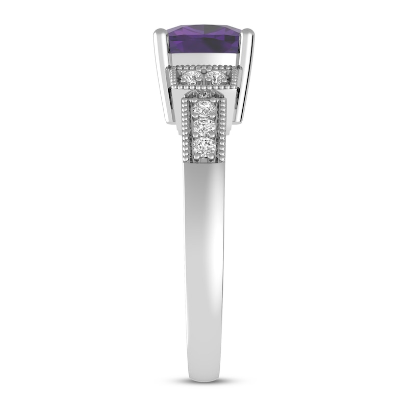 Main Image 2 of Amethyst & White Topaz Ring Sterling Silver