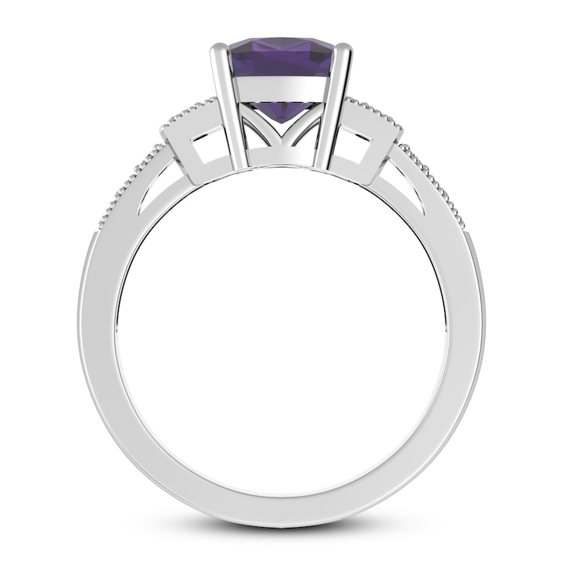 Main Image 3 of Amethyst & White Topaz Ring Sterling Silver