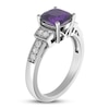 Thumbnail Image 3 of Amethyst & White Topaz Ring Sterling Silver