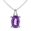 Thumbnail Image 0 of Amethyst & Diamond Necklace Sterling Silver 18"