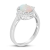 Thumbnail Image 2 of Opal & Diamond Ring 1/5 ct tw Oval/Round-cut 10K White Gold