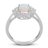 Thumbnail Image 3 of Opal & Diamond Ring 1/5 ct tw Oval/Round-cut 10K White Gold