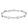 Thumbnail Image 0 of Lab-Created Opal & White Lab-Created Sapphire Bracelet Oval/Round-cut Sterling Silver