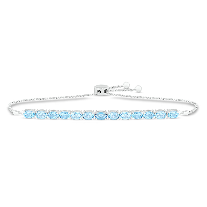 Main Image 1 of Blue Topaz Bolo Bracelet Sterling Silver