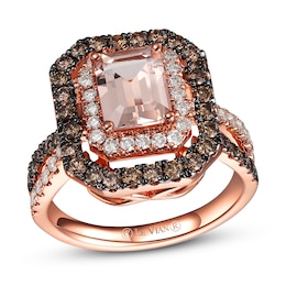 Le Vian Morganite RIng 1-1/6 ct tw Diamonds 14K Strawberry Gold