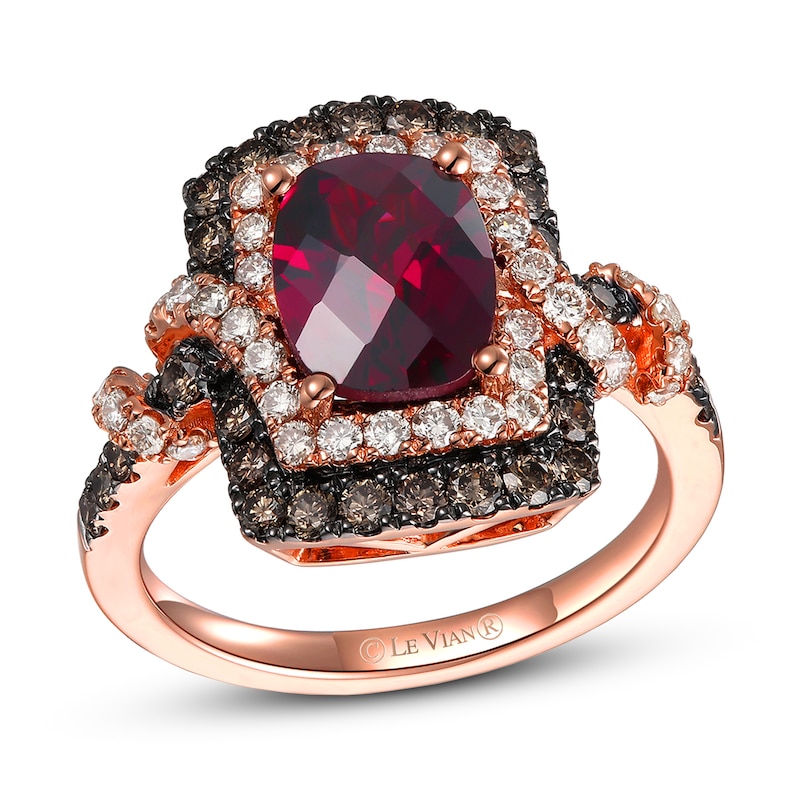 Main Image 1 of Le Vian Rhodolite Ring 1 ct tw Diamonds 14K Strawberry Gold