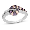 Thumbnail Image 0 of Disney Treasures Alice in Wonderland "Cheshire Cat" Amethyst & Diamond Ring 1/10 ct tw Sterling Silver & 10K Rose Gold
