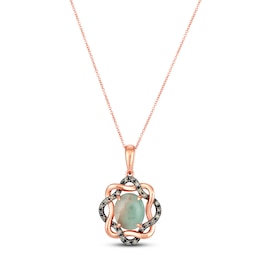 Le Vian Aquaprase & Diamond Necklace 1/5 ct tw 14K Strawberry Gold 18"
