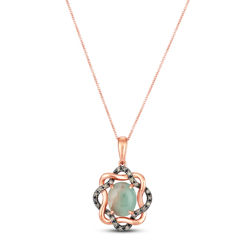 Main Image 1 of Le Vian Aquaprase & Diamond Necklace 1/5 ct tw 14K Strawberry Gold 18&quot;