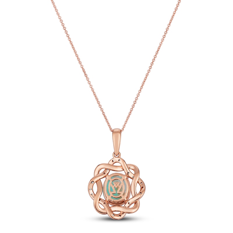Main Image 3 of Le Vian Aquaprase & Diamond Necklace 1/5 ct tw 14K Strawberry Gold 18&quot;