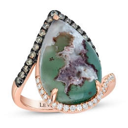 Le Vian Aquaprase & Diamond Ring 1/3 ct tw 14K Strawberry Gold