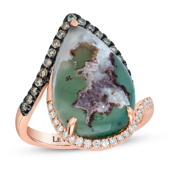 Le Vian Aquaprase & Diamond Ring 1/3 ct tw 14K Strawberry Gold