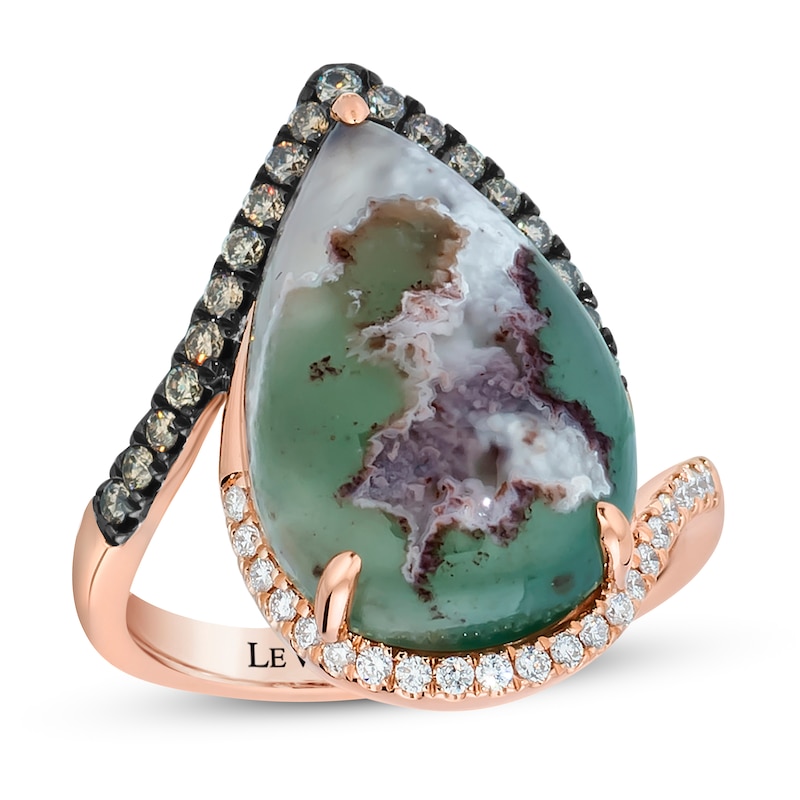 Main Image 1 of Le Vian Aquaprase & Diamond Ring 1/3 ct tw 14K Strawberry Gold