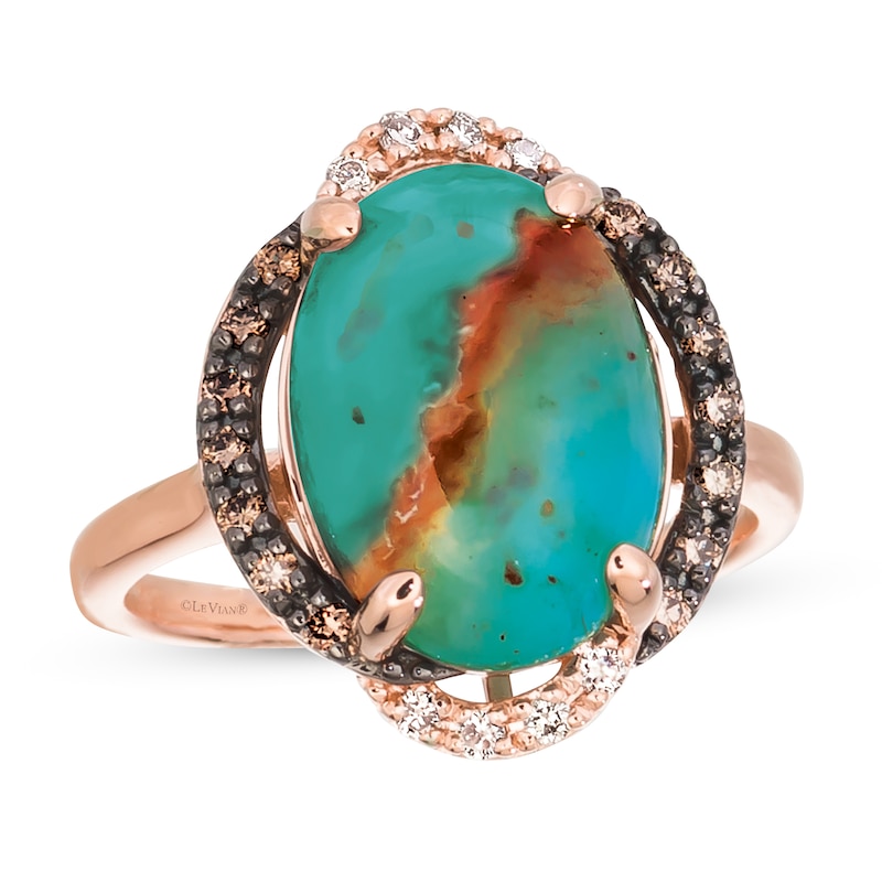 Main Image 1 of Le Vian Aquaprase Ring 1/5 ct tw Diamonds 14K Strawberry Gold