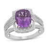 Thumbnail Image 0 of Amethyst Ring 1/4 ct tw Diamonds Sterling Silver