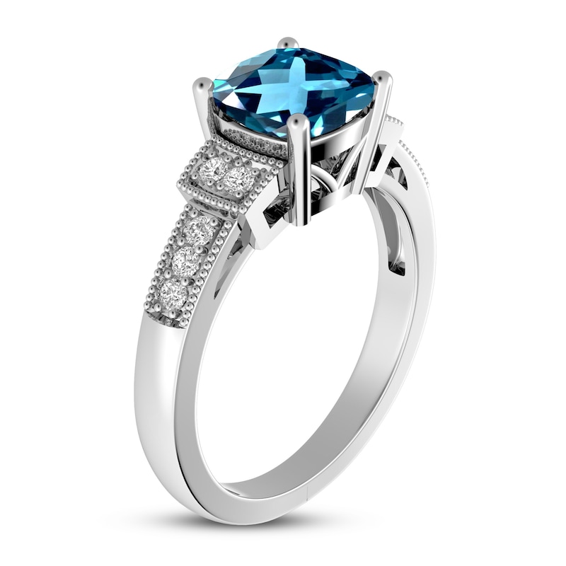 Main Image 2 of Blue & White Topaz Ring Sterling Silver