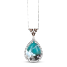 Le Vian Aquaprase/Topaz/Quartz Necklace 14K Vanilla Gold 20"