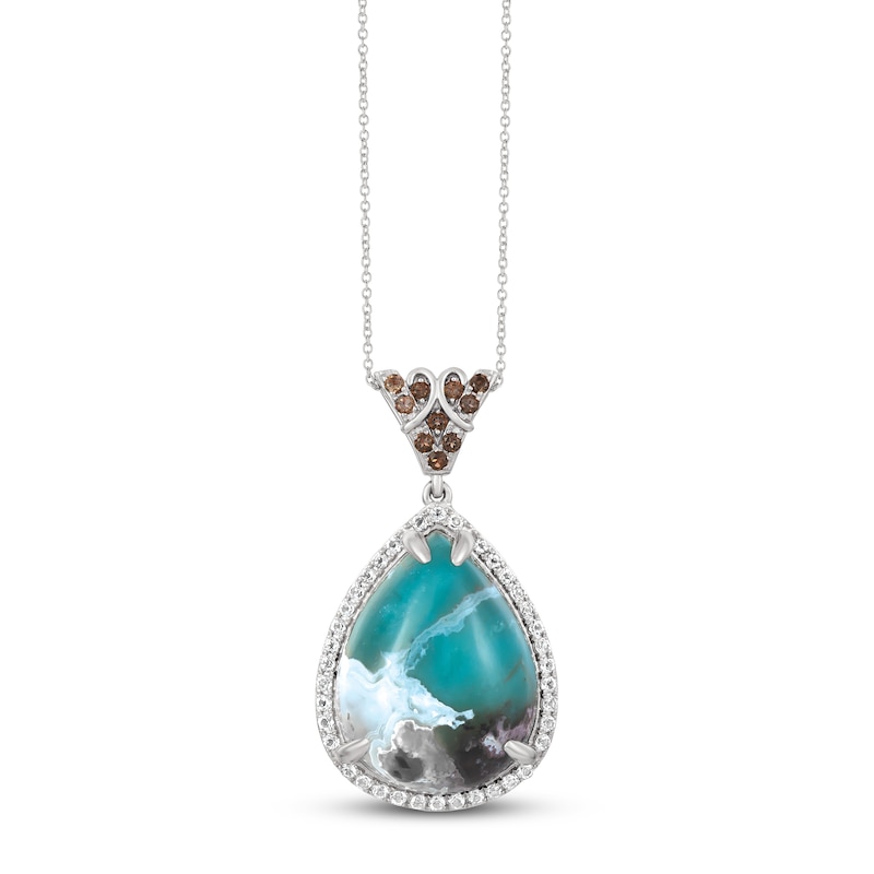 Main Image 1 of Le Vian Aquaprase/Topaz/Quartz Necklace 14K Vanilla Gold 20&quot;