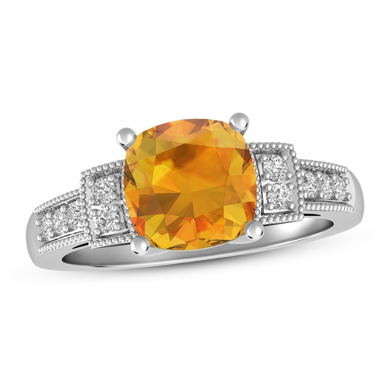 Main Image 1 of Citrine & White Topaz Ring Sterling Silver