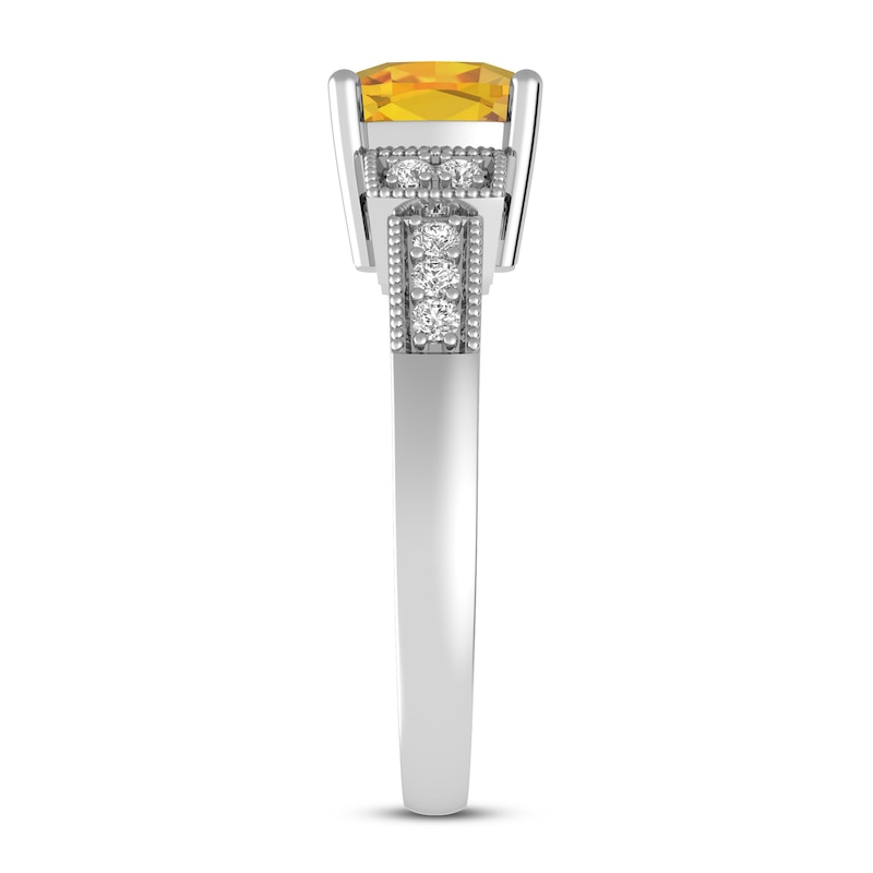 Citrine & White Topaz Ring Sterling Silver