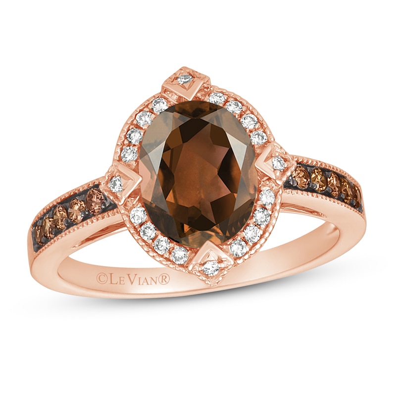 Le Vian Quartz Ring 1/4 ct tw Diamonds 14K Strawberry Gold