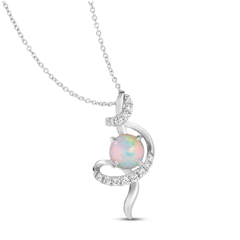 Le Vian Opal Necklace 1/5 ct tw Diamonds 14K Vanilla Gold 18" with 360