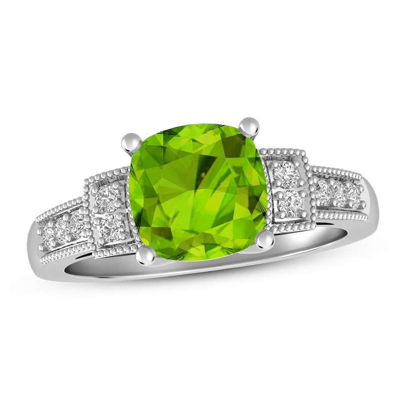 Main Image 1 of Peridot & White Topaz Ring Sterling Silver