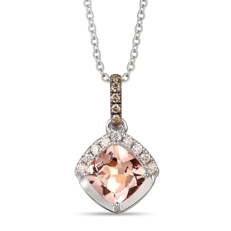 Main Image 1 of Le Vian Morganite Necklace 1/10 ct tw Diamonds 14K Vanilla Gold 18&quot;