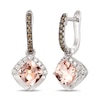 Thumbnail Image 1 of Le Vian Morganite Drop Earrings 1/4 ct tw Diamonds 14K Vanilla Gold