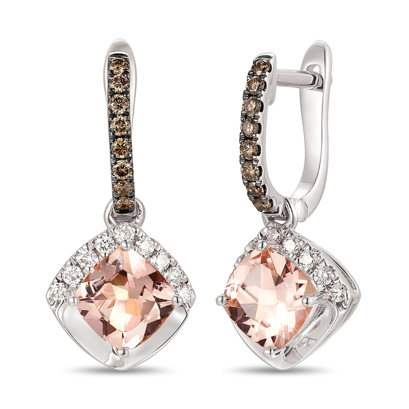 Main Image 1 of Le Vian Morganite Drop Earrings 1/4 ct tw Diamonds 14K Vanilla Gold
